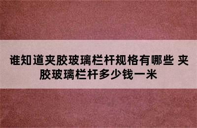 谁知道夹胶玻璃栏杆规格有哪些 夹胶玻璃栏杆多少钱一米